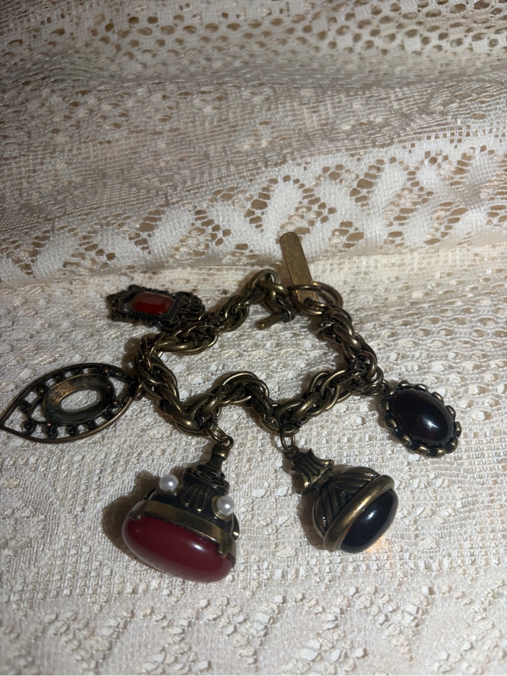 vintage / antique victorian charm bracelet / fob